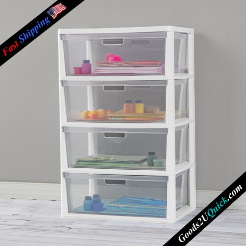 Multi-purpose Wide And Versatile 4 Drawer Tower Storage - White