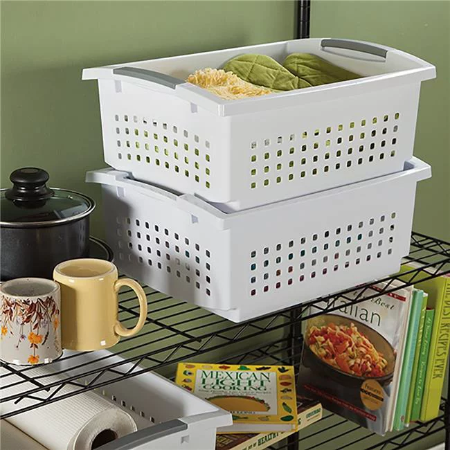 Sterilite 16648006 Stacking Basket White - Large