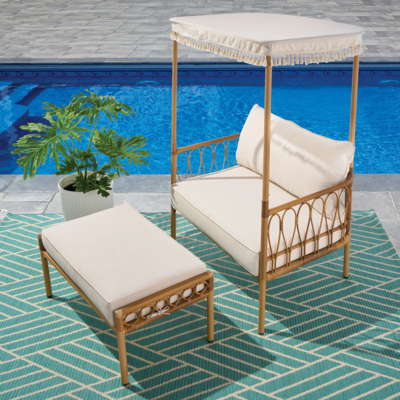 NEW! Willow Sage 2 Piece All-Weather Wicker Outdoor Canopy Chair