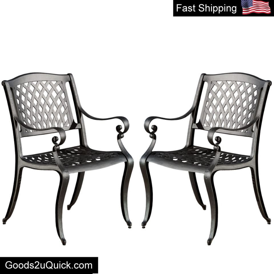 Marietta Outdoor Cast Aluminum Dining Chair (Set of 2)
