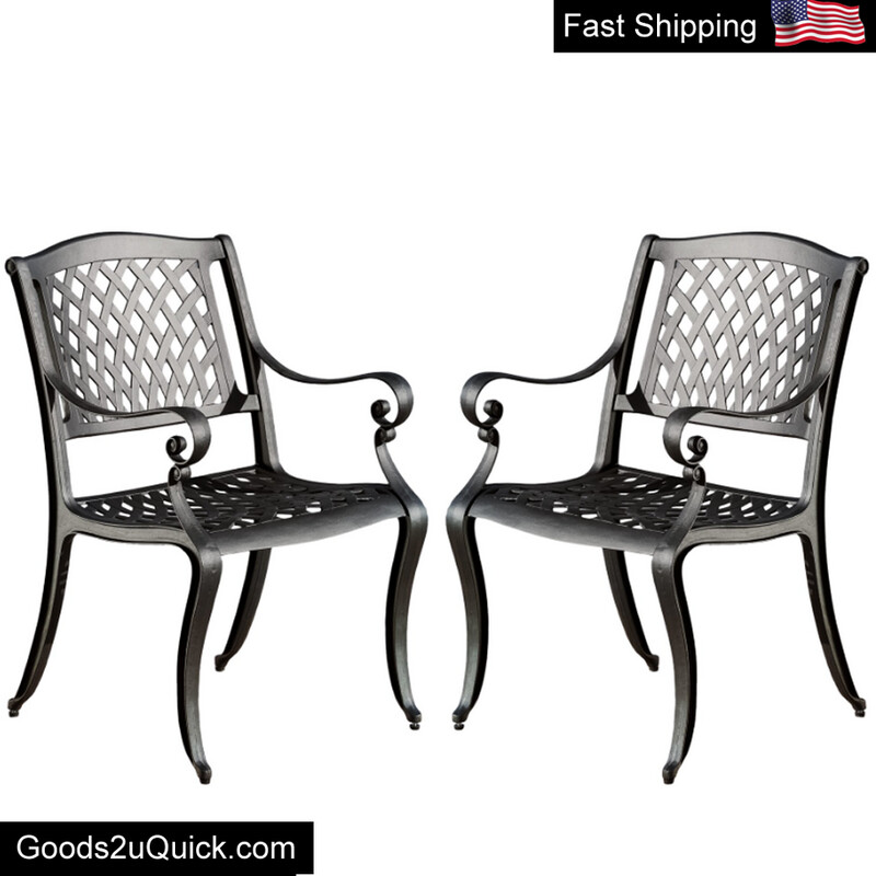 Marietta Outdoor Cast Aluminum Dining Chair (Set of 2)