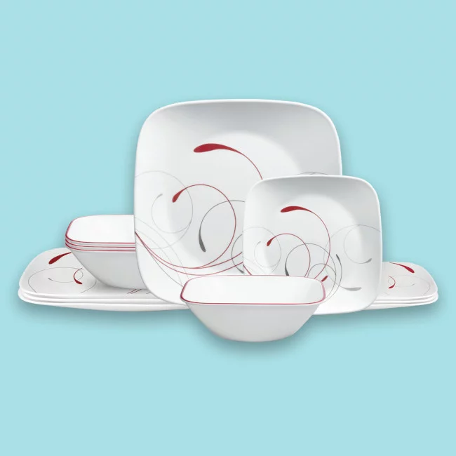 Corelle Splendor, Square, 12 Piece, Dinnerware Set