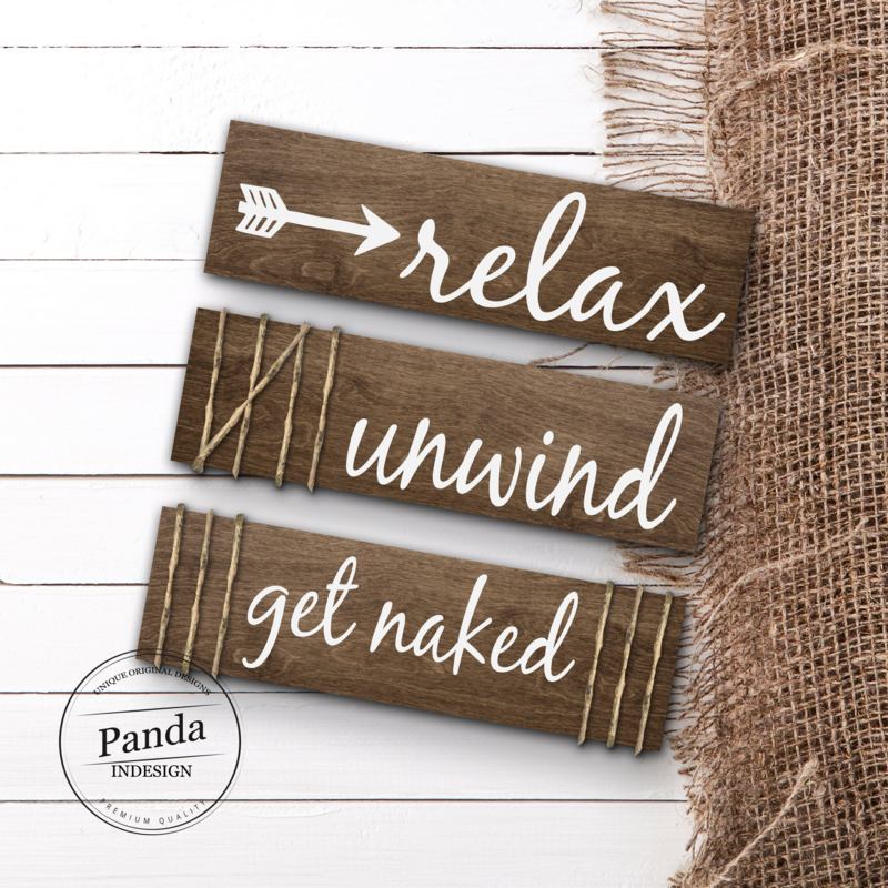Get naked sign, Bathroom wall decor, Bathroom Decor,  relax, unwind, get naked, distressed wall decor, Rustic Bathroom Wall art, Wood Signs,