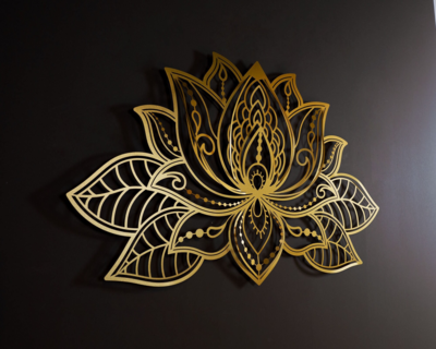 3D Mandala Wall Art, Lotus Flower Metal Wall Art, Large Gold Wall Decor, Wall Hangings, Home Decor Wall Art, Living Room Wall Art, Spiritual