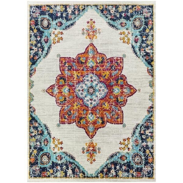 Aurora Multicolored 6 ft. x 9 ft. Medallion Area Rug