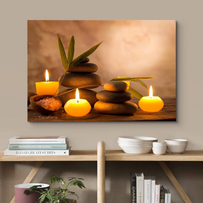 Wall26 - Aromatic Candles and Zen Stones - Canvas Art Wall Decor - 12" x 18"