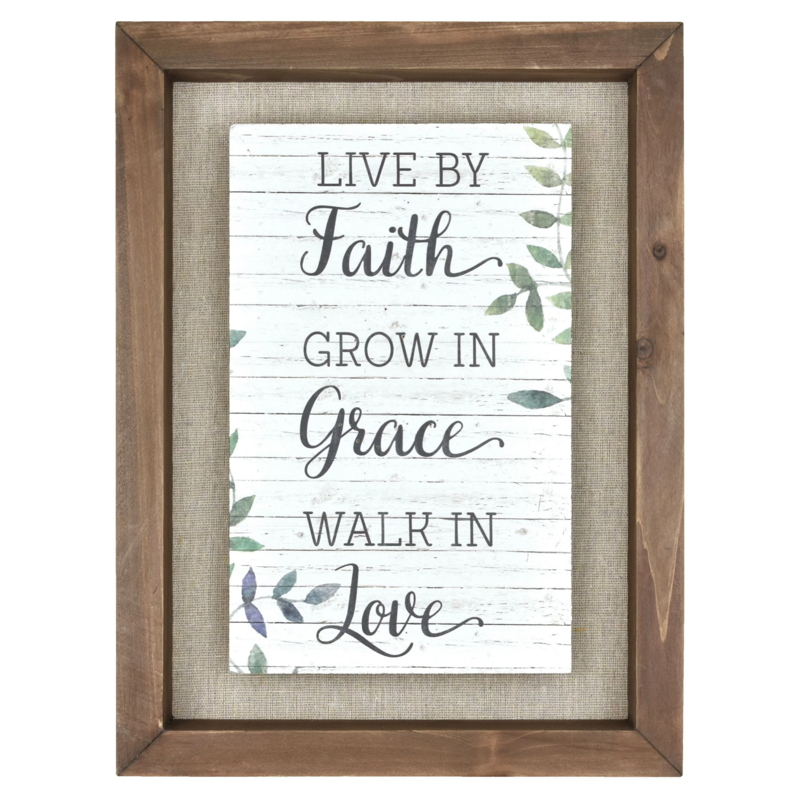 Better Homes &amp; Gardens &#39;Live by Faith&#39; Farmhouse Sentiment Framed Wall Art, Medium Wood Wash, 71&quot; x 20&quot;