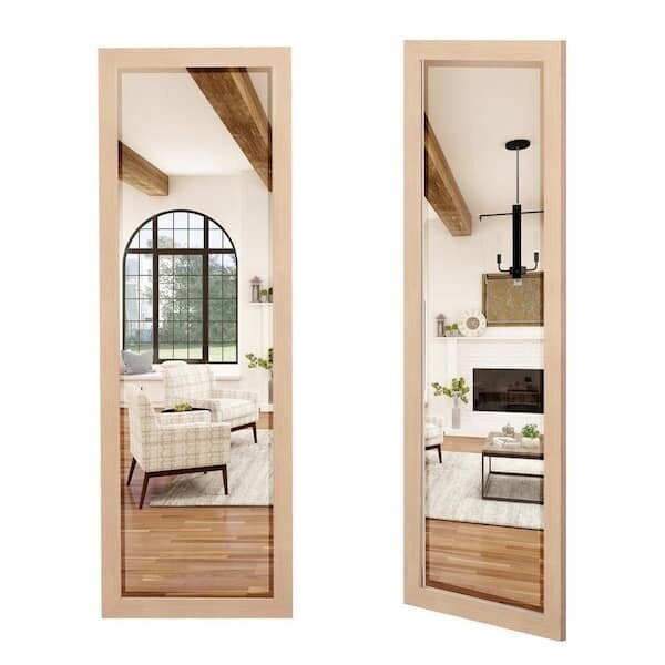 Over The Door Mirror, Full Length Hanging Door Mirror, Full Body Mirror for Bedroom, Bathroom, Living Room, 42&quot; x 14&quot; Home Accent Decor