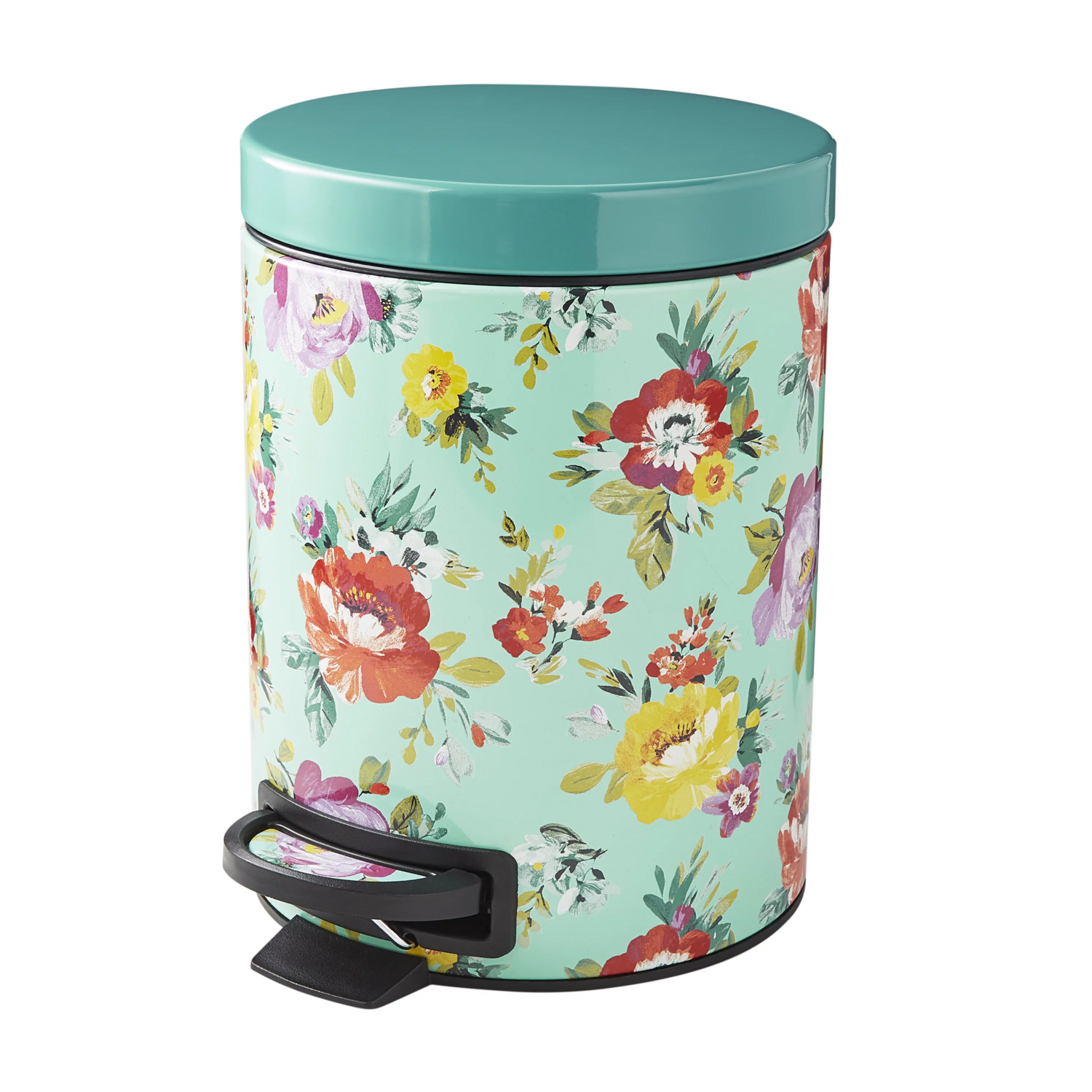 Home decor small bathroom Sweet Romance Stainless Steel Round Step Wastebasket, 1.3 Gallon bedroom