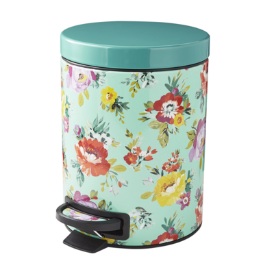 Home decor small bathroom Sweet Romance Stainless Steel Round Step Wastebasket, 1.3 Gallon bedroom
