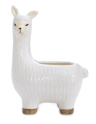 Cute Accent Funny Home Decor Leisure Arts White Solid Ceramic Llama Vase, 1 Each