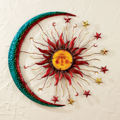 Home Decor Accents Wall Art Collections Etc Metal Moon Sun and Stars Wall Decor
