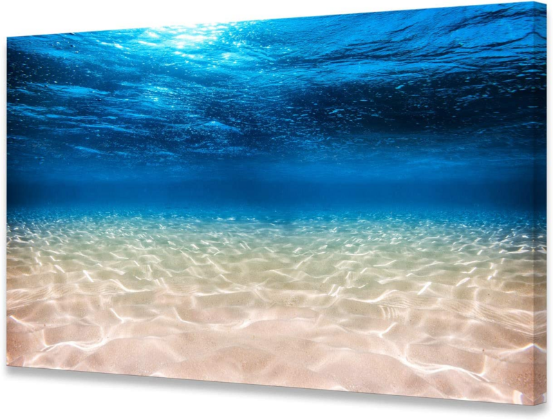 Goods2UQuick Decor Print Artwork Blue Ocean Sea Wall Art Canvas Prints Picture Seaview Bottom View Beneath Surface Pictures Painting Modern Seascape framed for Bedroom Living Room Home Office