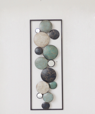 Wall Art Home Decor Accents New All American Collection Modern Chic Aluminum/ Metal Wall Decor with Frame 12&quot;x36&quot;