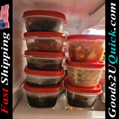 60-Piece Food Storage Containers with Lids | Red | Dishwasher Safe