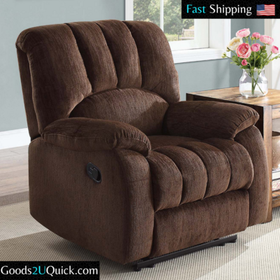 New Deluxe Padded Recliner Comfort Coils Lazy Boy Chair, Brown