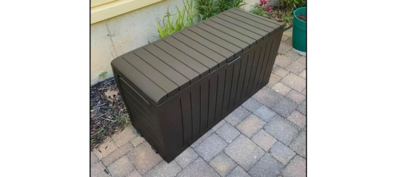 71 Gallon Outdoor Storage Box Deck Patio Poolside Storage Container