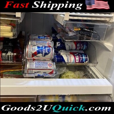 Set of 2 Soda Can Organizer for Pantry/Refrigerator - Clear New