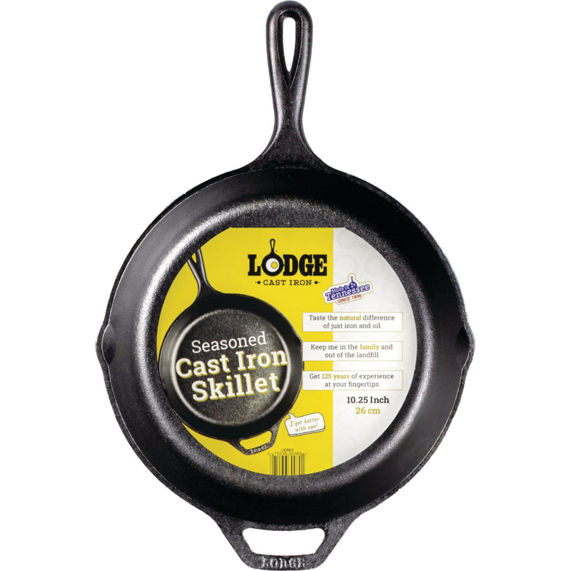 Round L8SK3 10-1/4-Inch Pre-Seasoned Skillet 10.25-Inch, Black
