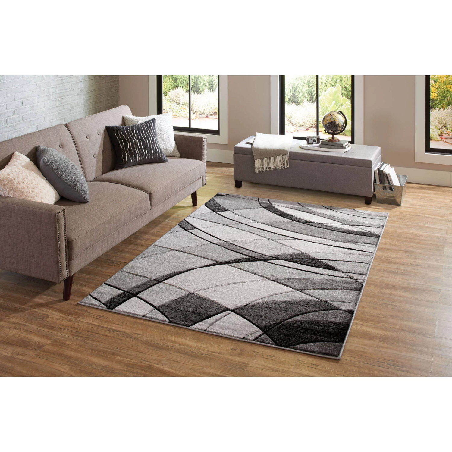 Better Homes &amp; Gardens Abstract Indoor Area Rug, Gray, 5&#39;x7&#39;