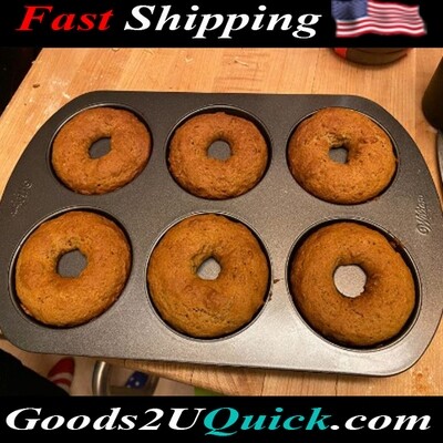 Non-Stick 6-Cavity Donut Baking Pans, 2-Count to Make 1 Dozen Donuts