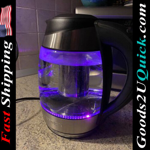 Stainless Steel Electric Kettle w/Temperature Control Removable Tea Infuser &amp; 5 Presets LED Indicator Lights - 1.8 Liters