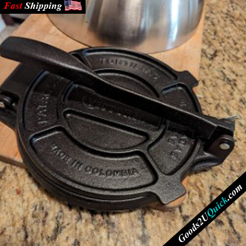 8 Inch Cast Iron Tortilla Press Tortilla Maker with Flaxeed Oil - Black