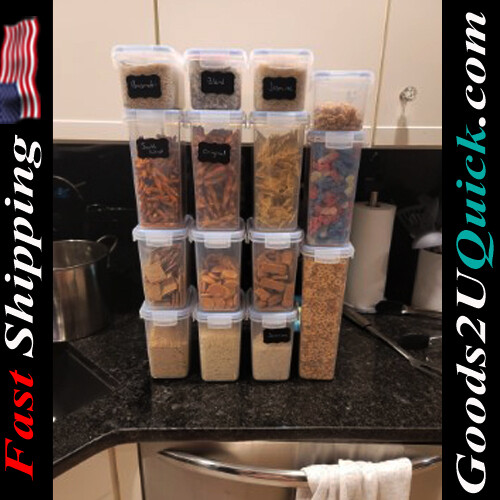 15pcs Dishwasher safe BPA Free Plastic Dry Airtight Food Storage Containers Set with Lids