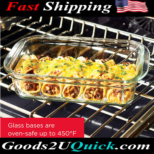 4 Pack BPA Free and Leak Proof Brilliance Glass Storage 3.2-Cup Food Containers with Lids