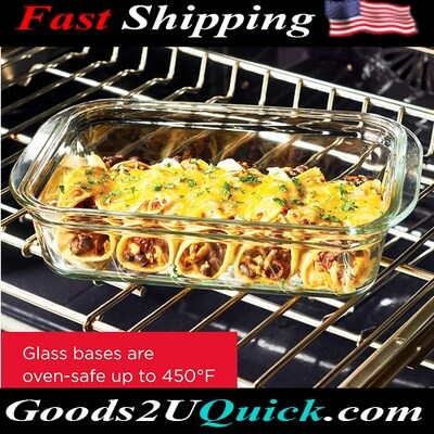 4 Pack BPA Free and Leak Proof Brilliance Glass Storage 3.2-Cup Food Containers with Lids