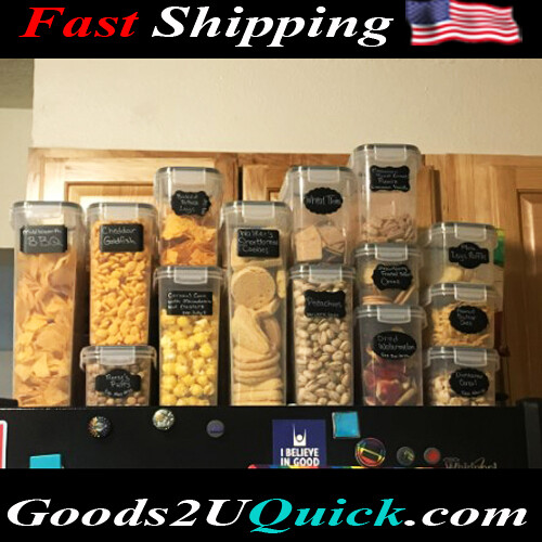 24 Pack Airtight Food Storage Container Set - BPA Free Clear Plastic Kitchen and Pantry Organization