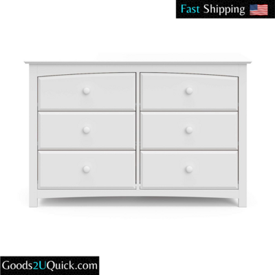 New 6 Drawer Dresser in White, Ideal for Nursery Toddlers Kid&#39;s Room