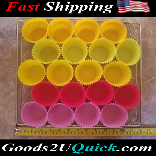 24 PACK Silicone Cupcake Baking Cups Reusable Cupcake Non-Stick Liners Multicolor