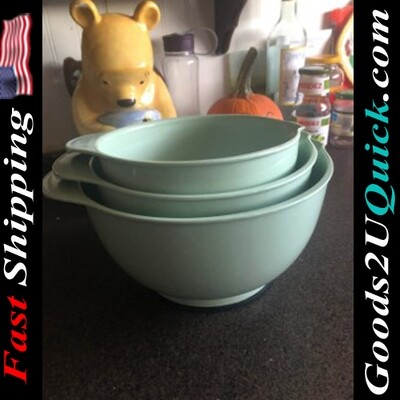 Set of 3 Classic Mixing Bowls Kitchen Food Storage - Pistachio, 3.5 quarts