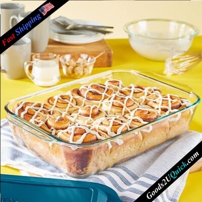 Microwave Safe Glass Baking Dish Glass Food Container with Lid - 9x13-Inch