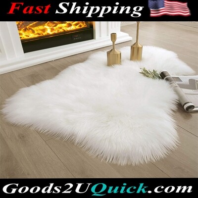 Ultra Soft White Fuzzy Fluffy Area Rug for Bedroom, Kids Room, Living Room Oval Shape