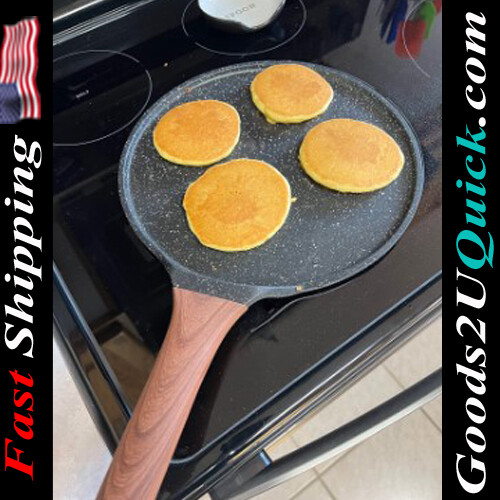 11 Inch Nonstick Granite Coating Flat Skillet Tawa Dosa Tortilla Pan with Spreader