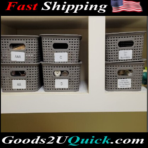 Plastic Storage Baskets With Lid Organizing Container for Shelves, Drawers, Closet 6pcs