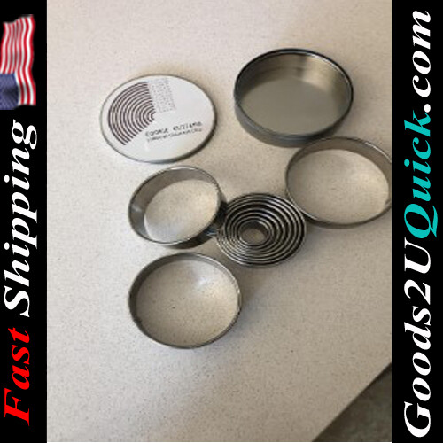 12 Pieces Round Cookie Biscuit Cutter Set,Graduated Circle Pastry Cutters