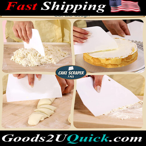 7Pcs Cake Scraper Cake Smoother Tool Set for Bread Dough Cake &amp; other Bakeware