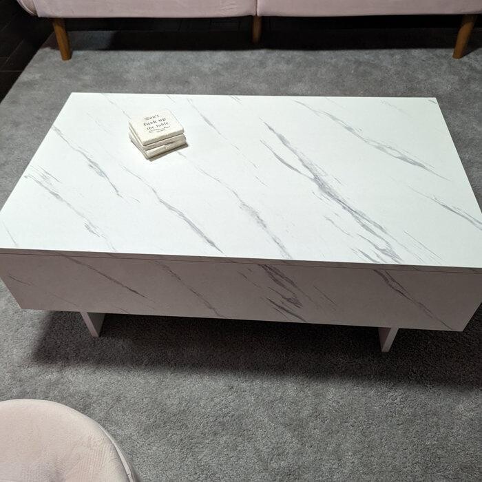 White Marble Living Room Modern Design Contemporary Style Home Decor Coffee Table