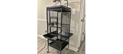 *New* 61&#39;&#39; 2in1 Large Bird Cage with Rolling Stand Parrot Chinchilla Finch Cage