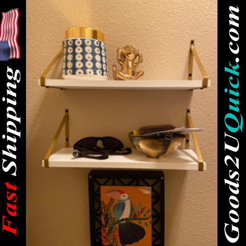 NEW Set of 2 Wall Mounted White Wall Shelves for Wall Decor