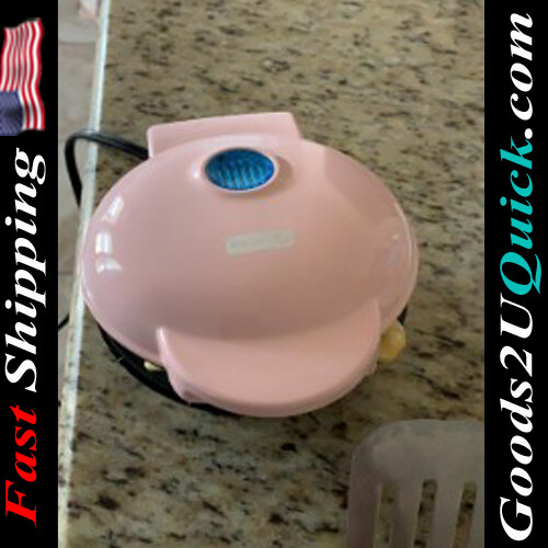 Mini Maker for Individual Waffles Keto Chaffles with Easy to Clean - 4 Inch - Pink