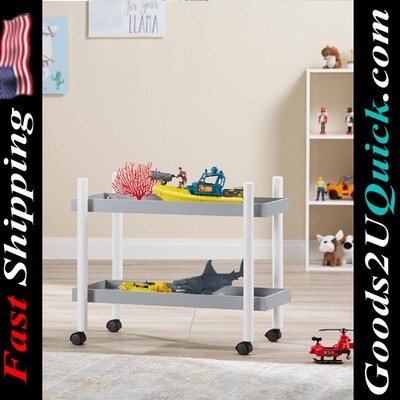 New Kids 2-Tier Storage Cart For Home And Kitchen - Grey
