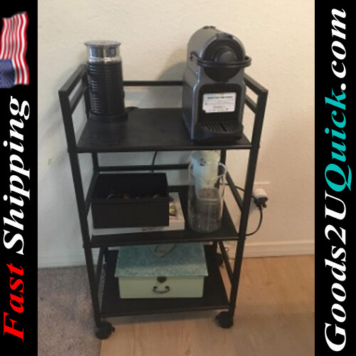 3 -Tier Storage Rack Kitchen Shelf Organizer Slim Utility Cart - Black