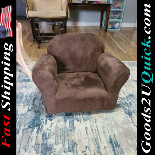 New Beautiful Roundy Microsuede Children&#39;s Chair Livingroom Furniture - Brown