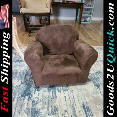 New Beautiful Roundy Microsuede Children&#39;s Chair Livingroom Furniture - Brown