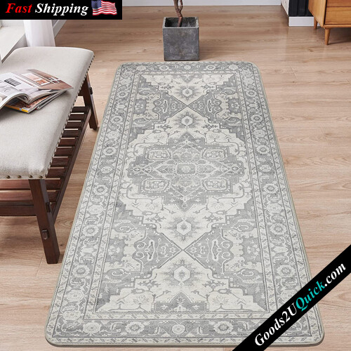 Machine Washable Laundry Room Rug Runner Mat Non-Slip Stain Resistant Kitchen Floor Mat 2&#39;6&quot;x6&#39;
