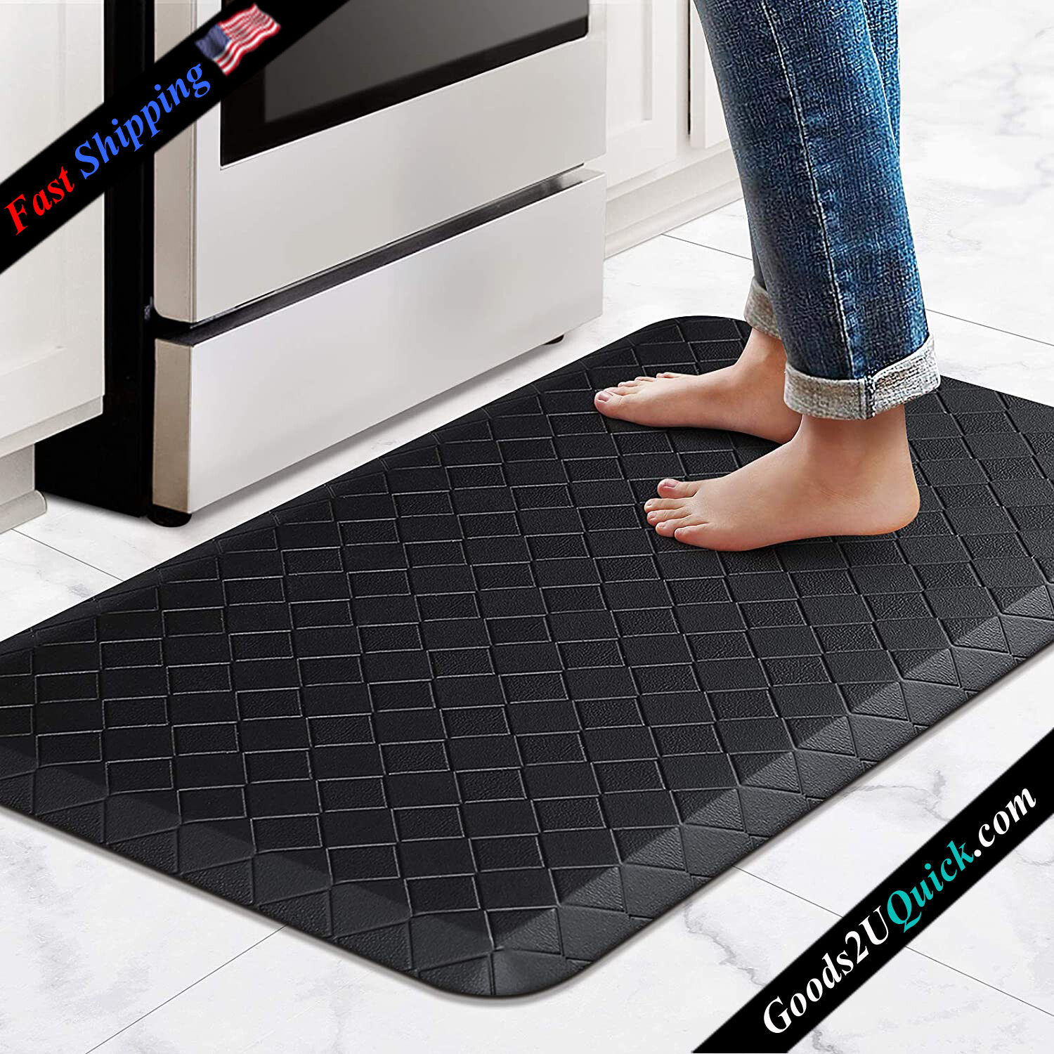 Thick Waterproof Non-Slip Kitchen Mats and Rugs Heavy Duty Ergonomic Comfort Rug - 17.3&quot;x28&quot;